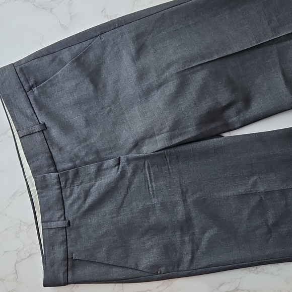 Theory Charcoal Gray Wool Blend Straight Leg Pants 4 Like New - Picture 4 of 13